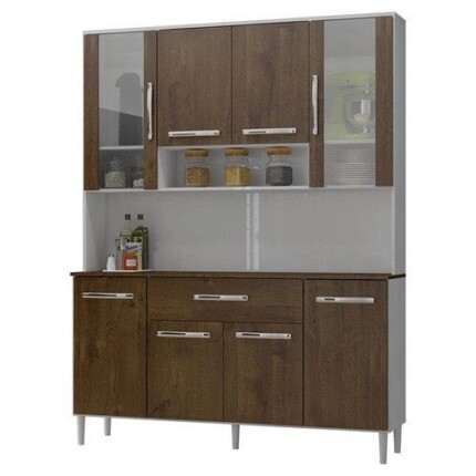 Armário de Cozinha Kit Cancun 8 Portas Branco Malbec