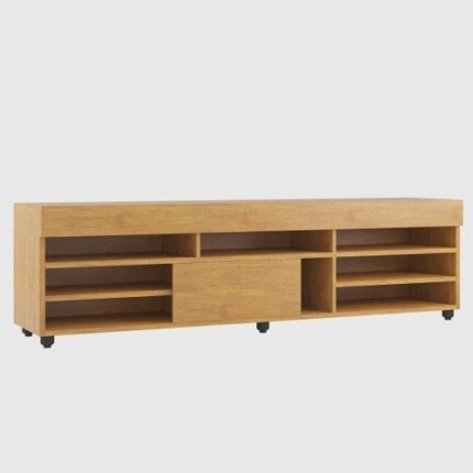 Rack para Sala de Estar para TV até 55 Polegadas 1 Porta com Pés Cedro Viero