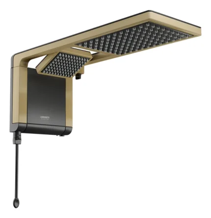 Ducha Chuveiro Acqua Duo Ultra 220v 6800w Preto Matte Gold Black Matte Gold 6.8 Kw